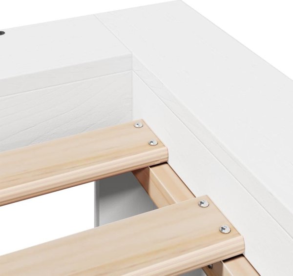 vidaXL Rama κρεβατιού χωρίς στρώμα, λευκή, 75x190 cm, μασίφ πεύκο