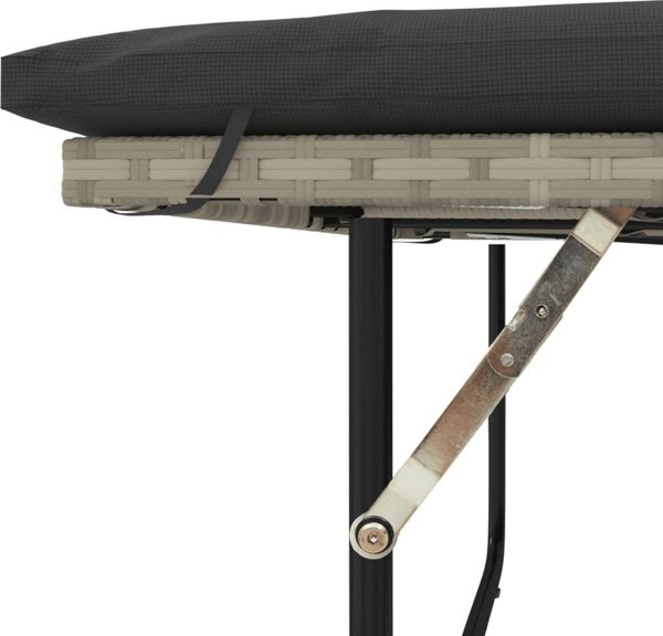 vidaXL Sofa ogrodowa z poduszkami, 2-osobowa, jasnoszara, polirattan