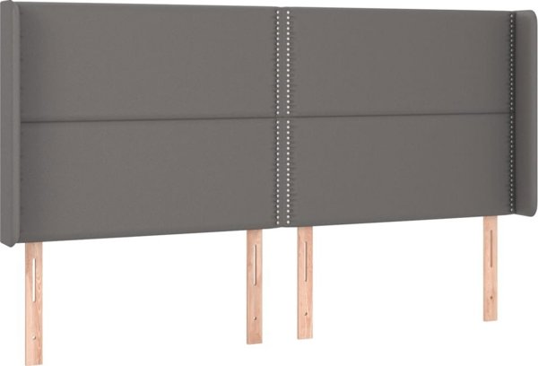 vidaXL Ζαγλόβερ uszak, γκρι, 203x16x118/128 cm, τεχνητό δέρμα