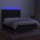 vidaXL Λουτζκο κοντινενταλ με στρωμα, μαυρο, 140x200 εκ, υφασμα