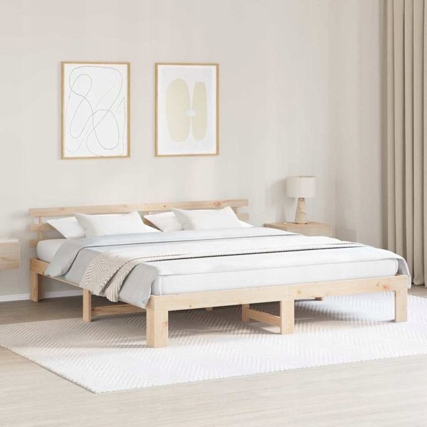 vidaXL Πλαίσιο κρεβατιού Naturalny 180 x 200 cm από ελαφρύ ξύλο πεύκου