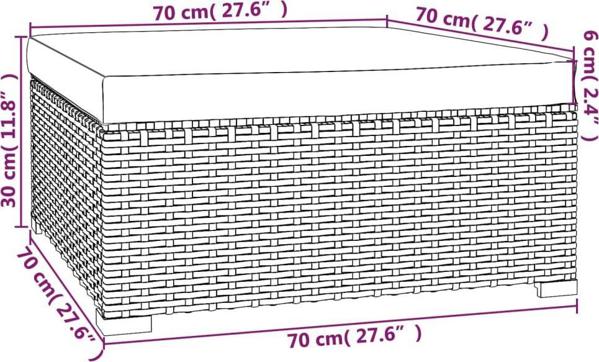 Σετ καθιστικού κήπου vidaXL 5 τεμ., με μαξιλάρια, rattan PE, καφέ