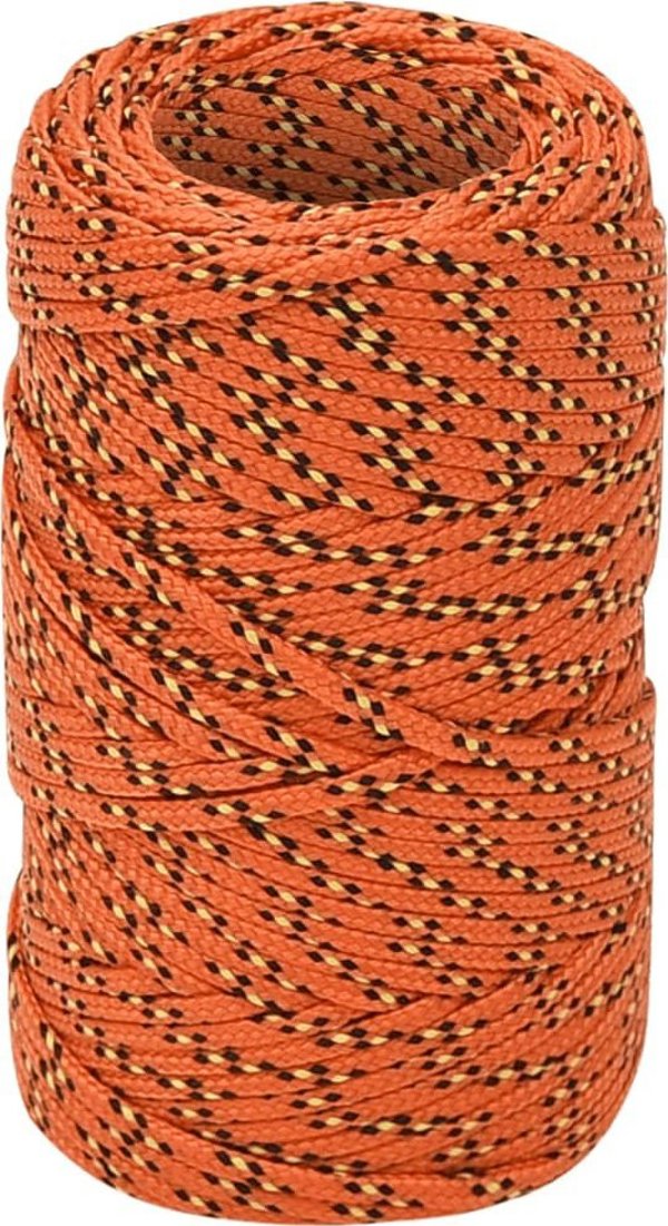 vidaXL Ναυτικό σχοινί, πορτοκαλί, 2 mm, 250 m, πολυπροπυλένιο