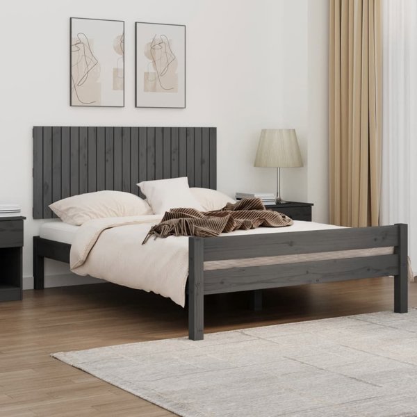 vidaXL Wezglowie κρεβατιού, γκρι, 140x3x60 cm, μασίφ πεύκο