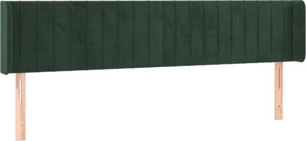 vidaXL Zaglowek uszak ciemnozielony 183x16x78/88 cm aksamit