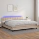 vidaXL Λύκο Kontynentalne με στρώμα και LED, cappuccino, 200x200cm