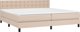 vidaXL Λύκο Kontynentalne με στρώμα και LED, cappuccino, 200x200cm