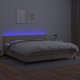 vidaXL Λύκο Kontynentalne με στρώμα και LED, cappuccino, 200x200cm
