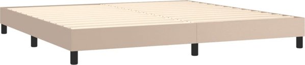 vidaXL Λύκο Kontynentalne με στρώμα και LED, cappuccino, 200x200cm