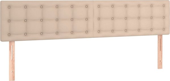 vidaXL Λύκο Kontynentalne με στρώμα και LED, cappuccino, 200x200cm