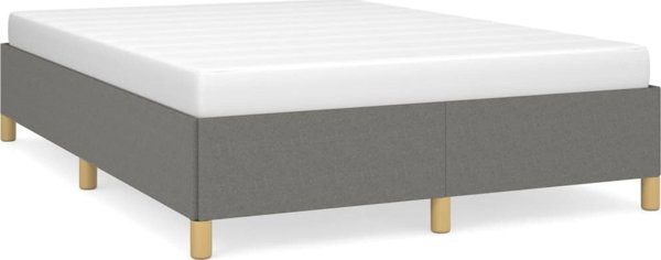 vidaXL Rama κρεβατιού, σκούρο γκρι, 140x200 εκ., με υφασμάτινη επένδυση