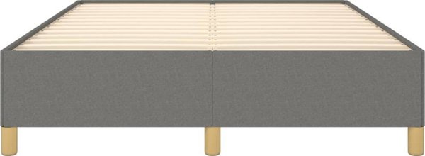 vidaXL Rama κρεβατιού, σκούρο γκρι, 140x200 εκ., με υφασμάτινη επένδυση
