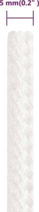 vidaXL Linka zeglarska, biala jednolita, 5 mm, 500 m, polipropylen