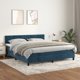 vidaXL Κοντινενταλ κρεβάτι με στρώμα 160x200 cm, σκούρο μπλε βελούδο