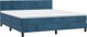 vidaXL Κοντινενταλ κρεβάτι με στρώμα 160x200 cm, σκούρο μπλε βελούδο