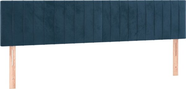vidaXL Κοντινενταλ κρεβάτι με στρώμα 160x200 cm, σκούρο μπλε βελούδο