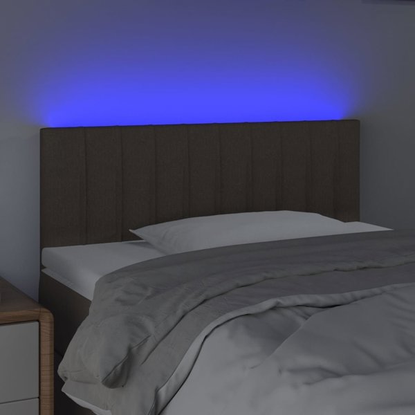 vidaXL Κεφαλάρι κρεβατιού με LED, taupe, 100x5x78/88 cm, ύφασμα