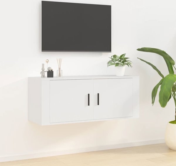 vidaXL Κρεμαστή Ντουλάπα Τηλεόρασης Λευκή 100x34,5x40 εκ.