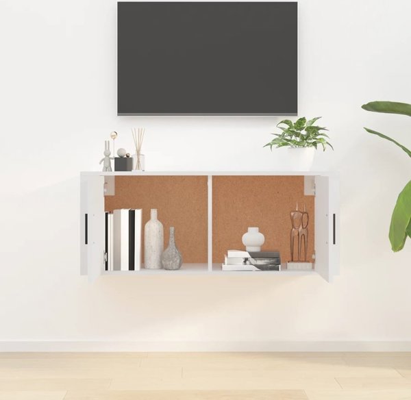 vidaXL Κρεμαστή Ντουλάπα Τηλεόρασης Λευκή 100x34,5x40 εκ.