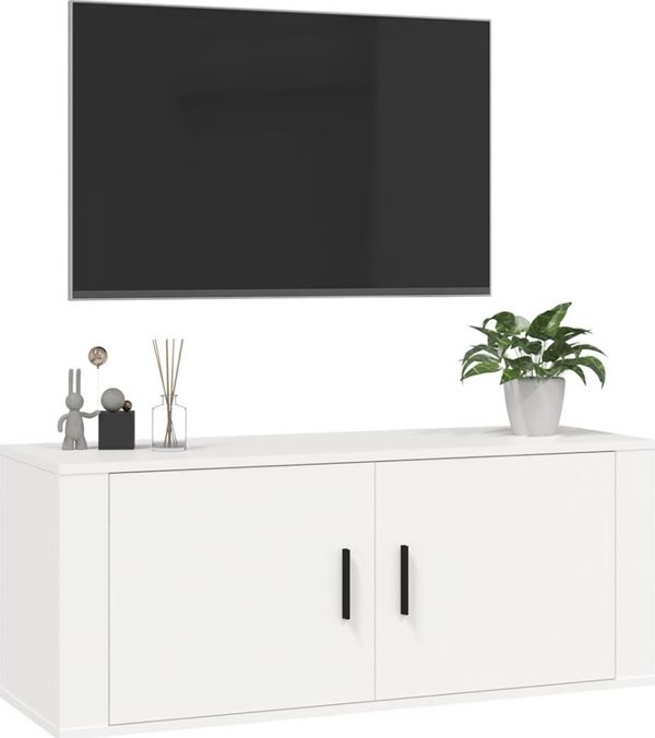 vidaXL Κρεμαστή Ντουλάπα Τηλεόρασης Λευκή 100x34,5x40 εκ.