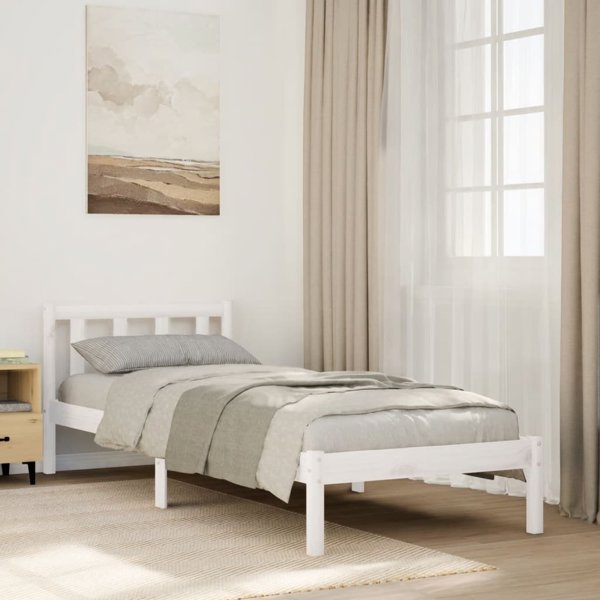 vidaXL Μακρύτερο κρεβάτι χωρίς στρώμα, 90x210 εκ., μασίφ πεύκο