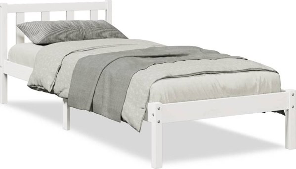 vidaXL Μακρύτερο κρεβάτι χωρίς στρώμα, 90x210 εκ., μασίφ πεύκο