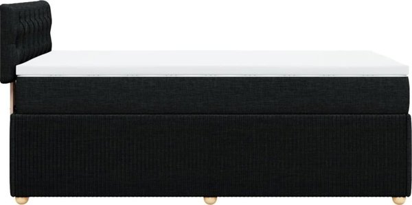 vidaXL Κρεβάτι Continental με στρώμα, μαύρο, ύφασμα, 80x200 εκ.