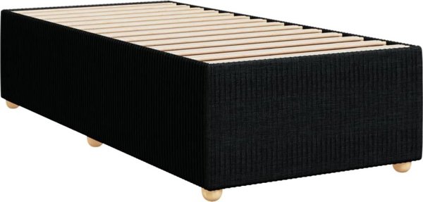 vidaXL Κρεβάτι Continental με στρώμα, μαύρο, ύφασμα, 80x200 εκ.