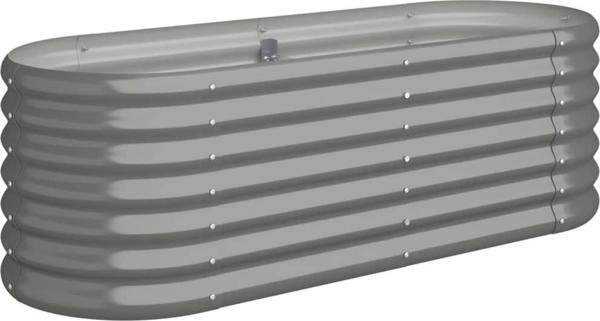 vidaXL vidaXL Donica ogrodowa, malowana proszkowo stal, 114x40x36 cm, szara