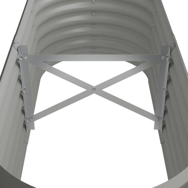 vidaXL vidaXL Donica ogrodowa, malowana proszkowo stal, 114x40x36 cm, szara