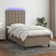 vidaXL Continental κρεβάτι με στρώμα taupe 90x190 εκ. ύφασμα