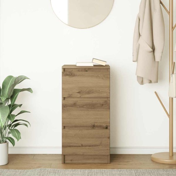 vidaXL Συρταριέρα Artisan Δρυς 37,5x35x76 εκ. από Κολλητό Ξύλο