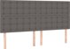 vidaXL Κεφαλάρι για κρεβάτι, γκρι, 200x5x118/128 εκ., συνθετικό δέρμα