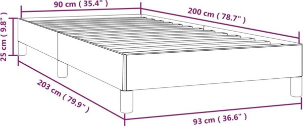 vidaXL Ράμα κρεβατιού, χρώμα καπουτσίνο, 90x200 εκ, με τεχνητό δέρμα