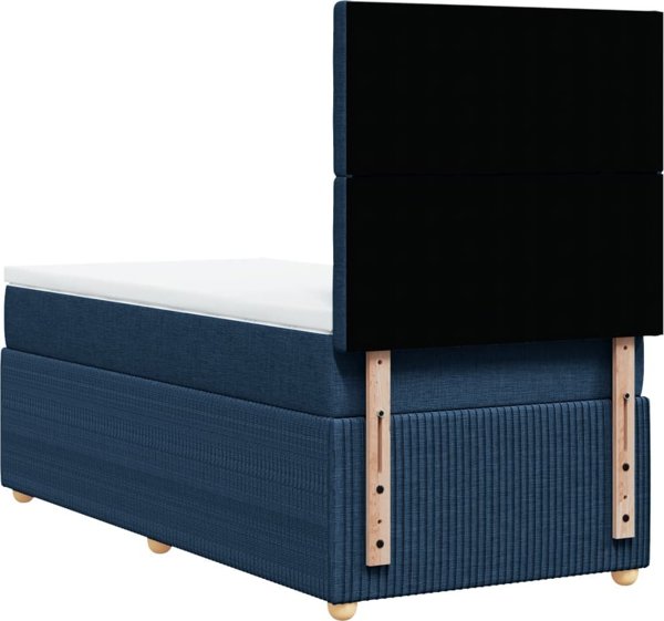 vidaXL Λουτζκο κοντινενταλ με στρωμα, μπλε, υφασμα 100x200 εκ