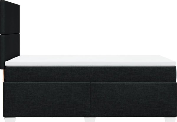 vidaXL Κρεβάτι Continental με στρώμα, μαύρο, ύφασμα, 80x200 cm