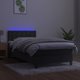 vidaXL Κρεβάτι kontynentalne με στρώμα και LED, γκρι βελούδο, 100x200 cm