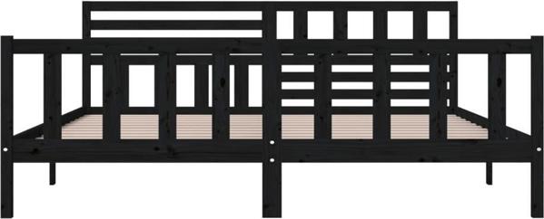 vidaXL Κρεβατοκάμαρα, Μαύρο, Μασίφ Πεύκο, 200x200 cm