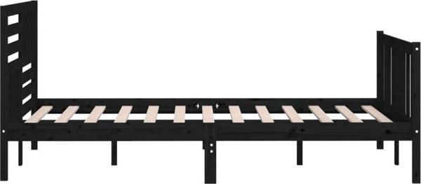 vidaXL Κρεβατοκάμαρα, Μαύρο, Μασίφ Πεύκο, 200x200 cm