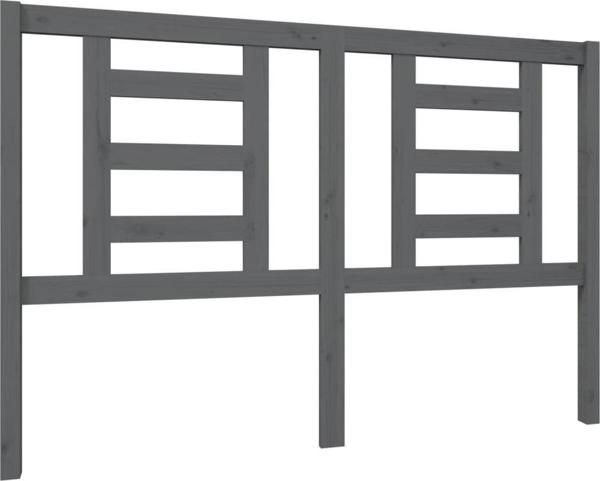 vidaXL Κεφαλάρι κρεβατιού, γκρι, 146x4x100 εκ., μασίφ πεύκο