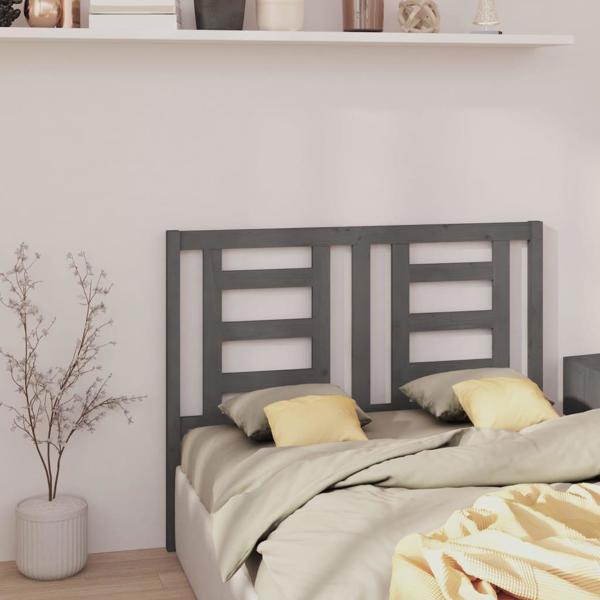 vidaXL Κεφαλάρι κρεβατιού, γκρι, 146x4x100 εκ., μασίφ πεύκο