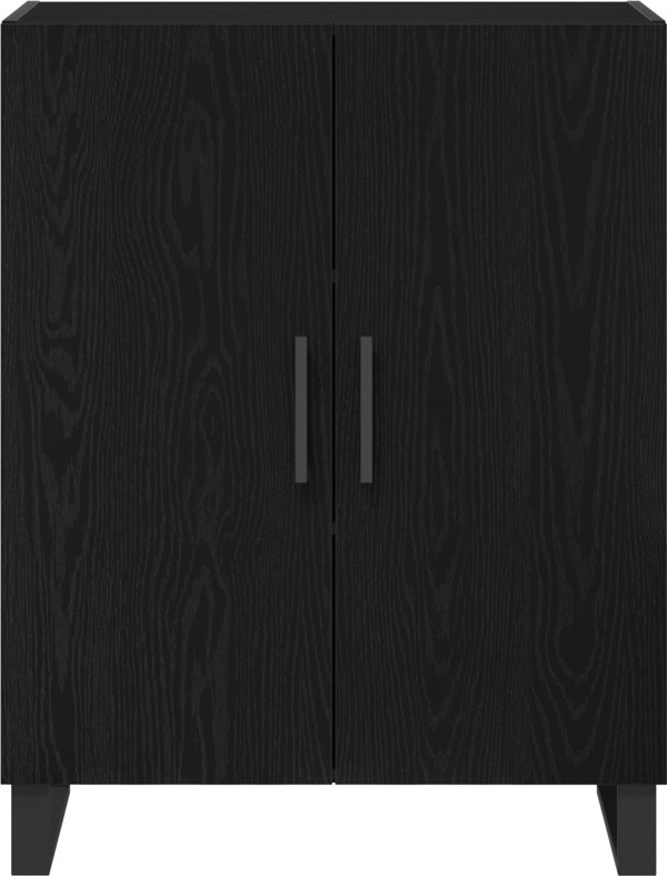 vidaXL Ψηλή ραφιέρα μαύρη βελανιδιά 69.5x34x180 cm από μηχανικής ξυλείας