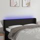 vidaXL Κεφαλάρι κρεβατιού με LED, μαύρο, 147x16x78/88 cm, ύφασμα