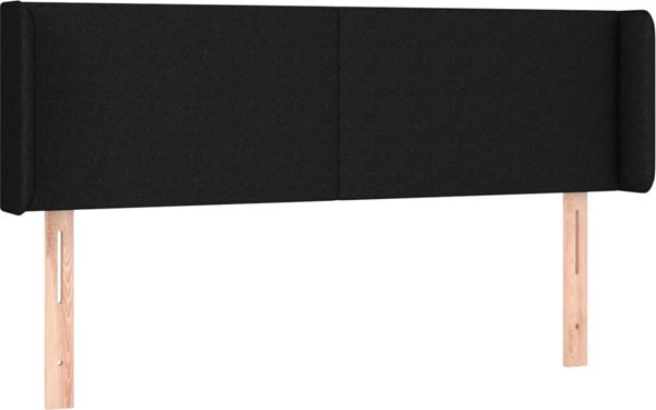 vidaXL Κεφαλάρι κρεβατιού με LED, μαύρο, 147x16x78/88 cm, ύφασμα