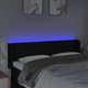 vidaXL Κεφαλάρι κρεβατιού με LED, μαύρο, 147x16x78/88 cm, ύφασμα