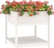 vidaXL Ζαρντινιέρα με ραφιέρα, λευκή, 82,5x82,5x81 εκ., μασίφ πεύκο