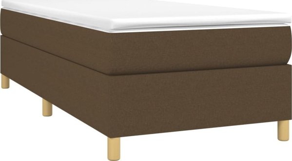 vidaXL Lozko kontynentalne ciemnobrazowe obite tkanina 80x200 cm
