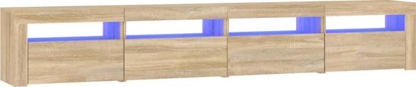 vidaXL Έπιπλο Τηλεόρασης με LED Φωτισμό, δρυς Sonoma, 240x35x40 εκ.