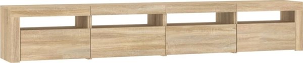 vidaXL Έπιπλο Τηλεόρασης με LED Φωτισμό, δρυς Sonoma, 240x35x40 εκ.