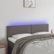 vidaXL Κεφαλάρι για κρεβάτι με LED, γκρι, 144x5x78/88 cm, συνθετικό δέρμα